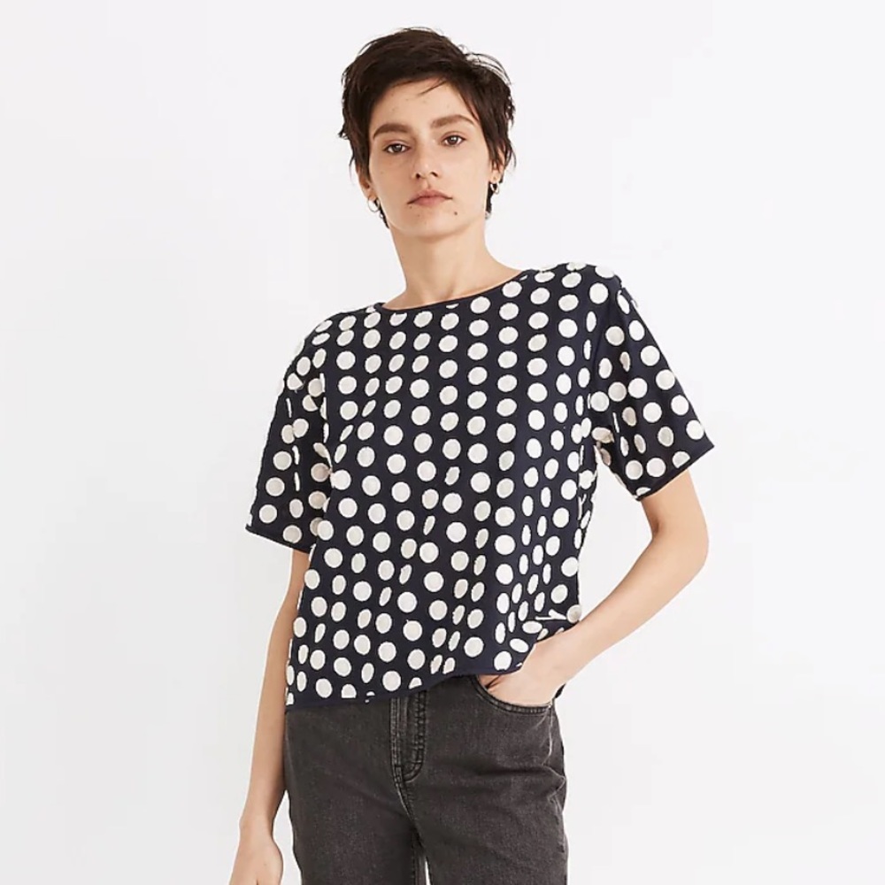 Madewell Textured Dot Top Small